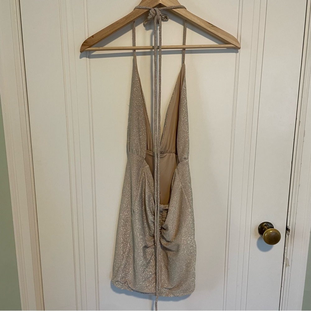 Babyboo Capri Mini Dress in Gold Sparkle Size XS - Picture 3 of 5